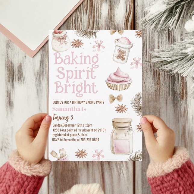 Pastel Baking Spirit Bright Christmas Cookie Birth Einladung (Von Creator hochgeladen)