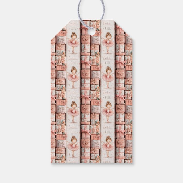 Pastel Ballet Thema mit Ribbons und Tutus Geschenkanhänger (Vorderseite)