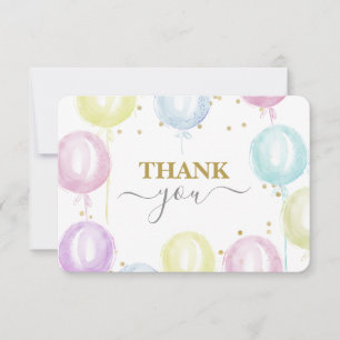 Pastel Balloons Cartes de remerciements neutres se