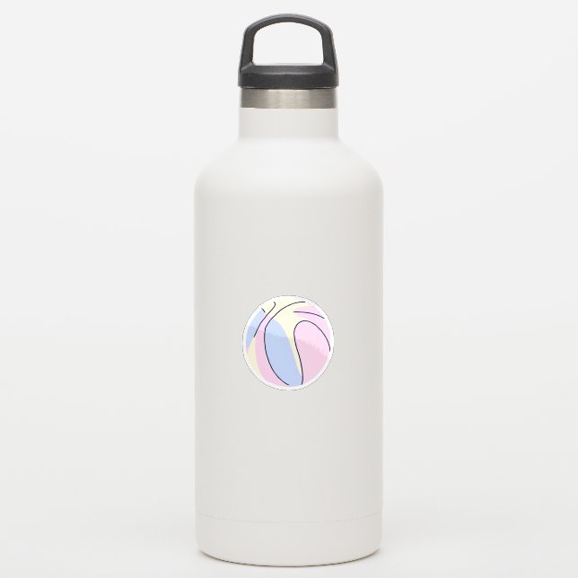 Pastel Basketball Aufkleber (Wassserflasche)