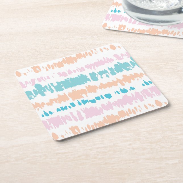 Pastel Batik Muster Rechteckiger Pappuntersetzer (angewinkelt)