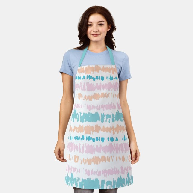 Pastel Batik Muster Schürze (Getragen)
