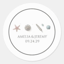 Pastel Beach Runder Aufkleber