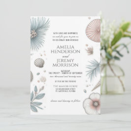Pastel Beach Wedding Invitation