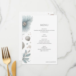 Pastel Beach Wedding Menükarte