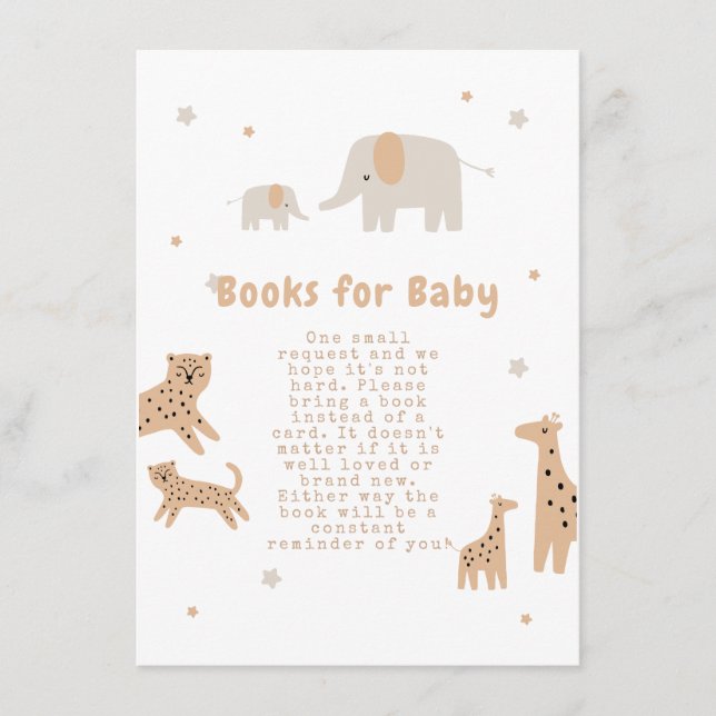 Pastel Beige Niedlich Illustrative Babydusche Begleitkarte (Vorderseite)