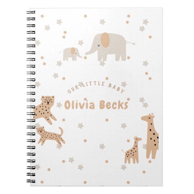 Pastel Beige Niedlich Illustrative Babydusche Notizblock (Vorderseite)