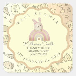 pastel beige Whimsical Pastel Stickers Babyshower