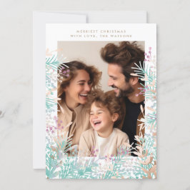 Pastel Berries Frame Noël Carte photo de vacances