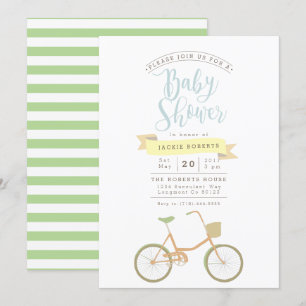 Pastel Bicycle   INVITATION BABY SHOWER