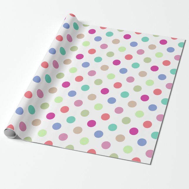 Pastel Big Dot Polka Dot Wrapping Paper Geschenkpapier (Ungerollt)