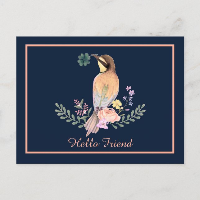 Pastel bird postkarte (Vorderseite)