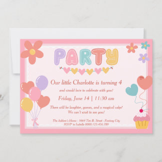 Pastel Birthday Einladungen