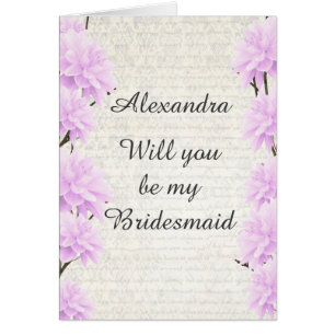 Pastel blass lilac floral werden Sie meine Brautju