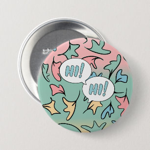 Pastel Blätter farbenfroh Button