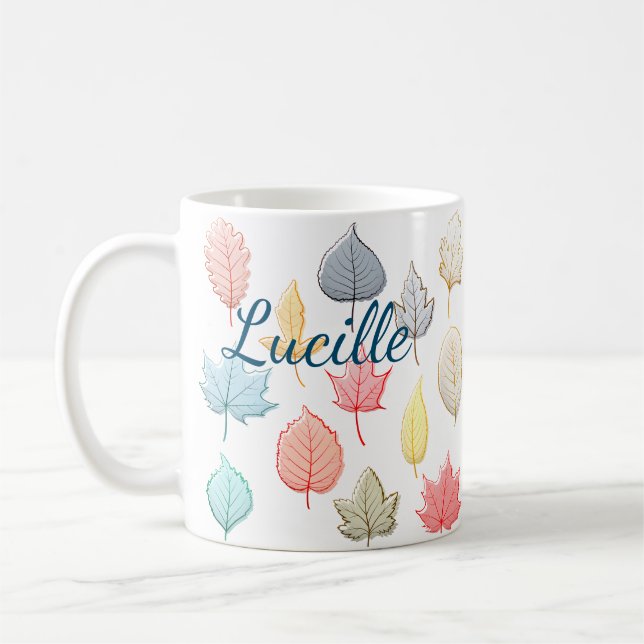 Pastel-Blätter Kaffeetasse (Links)