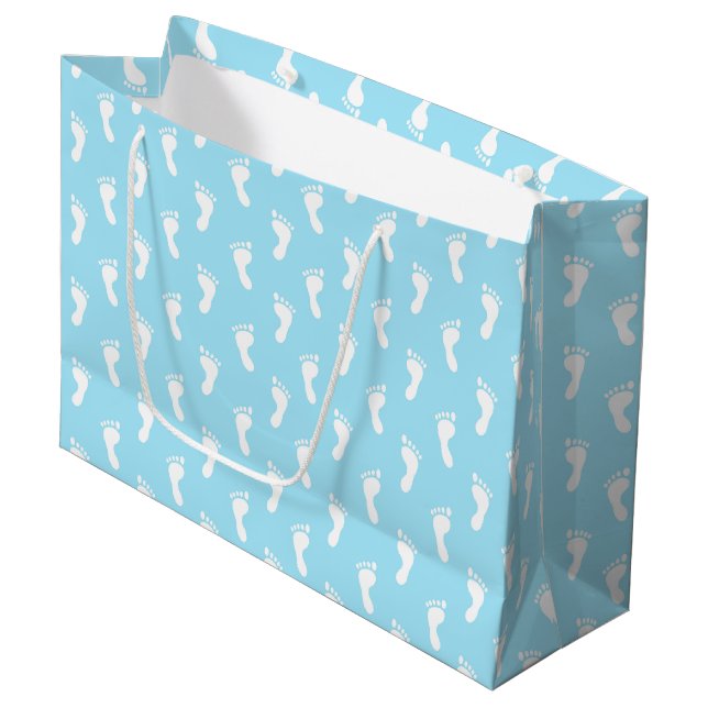 PASTEL BLAU ROWS OF BABY FEED GROßE GESCHENKTÜTE (Vorderseite Schrägansicht)