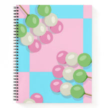 Pastel bleu rose À damiers Dango Carnet spiral