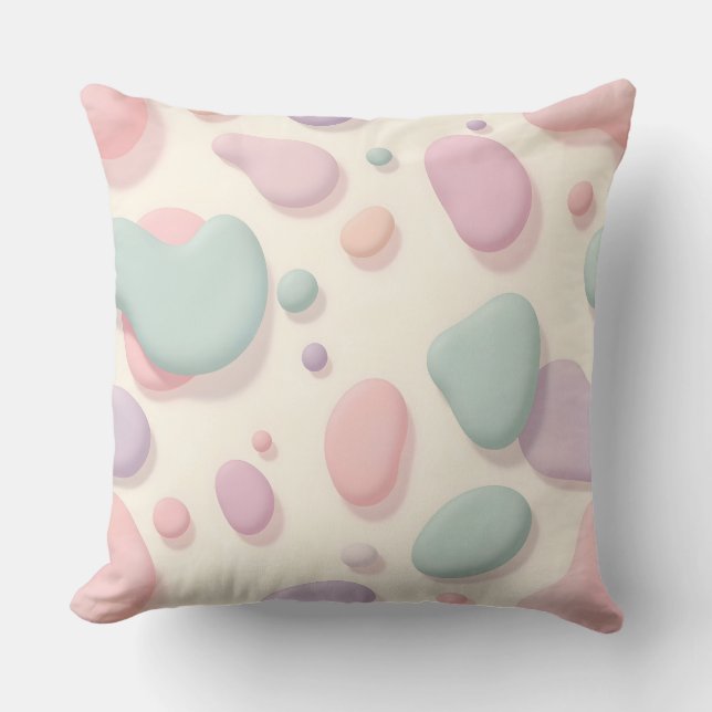 Pastel Blob Abstraktes Muster.Moderne Außenwelt Kissen (Vorderseite)