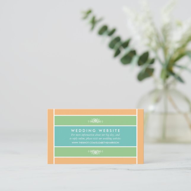 Pastel Block - Tropische Farben - Website für Hoch Begleitkarte (Stehend Vorderseite)