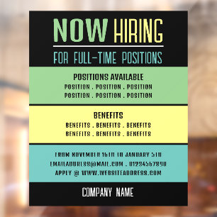 Pastel Blocks Job Vacancy Rekrutierung Werbung Fensteraufkleber