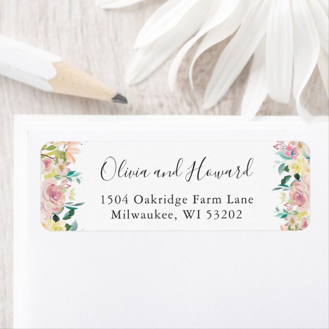 Pastel Bloom Chic Frühlingsflorale Rücksendeadress (Insitu)
