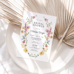 Pastel Bloom Floral Wreath Brautparty Einladung