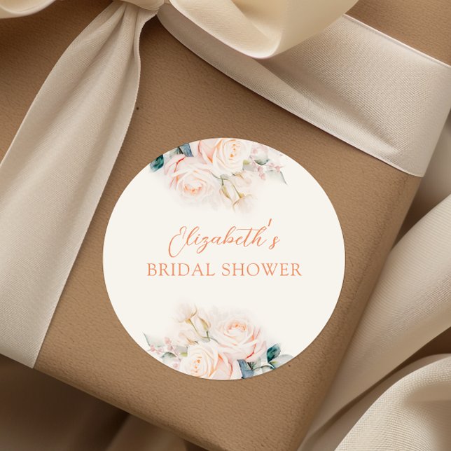 Pastel Blooms Brautparty Runder Aufkleber (Von Creator hochgeladen)