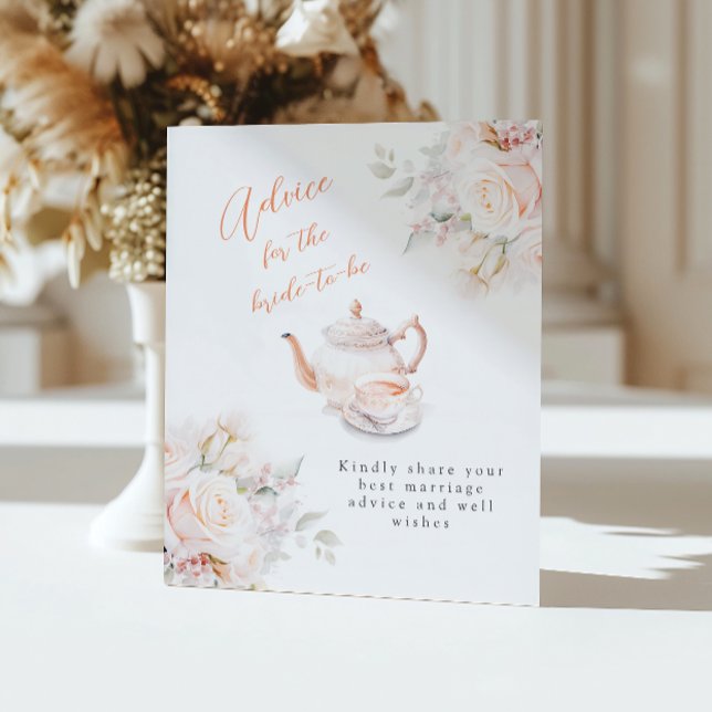 Pastel Blooms Bridal Tee Party Beratung Sockelschild (Von Creator hochgeladen)