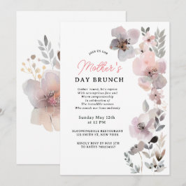 Pastel Blooms Watercolor Botanischer Muttertag Einladung