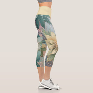 Pastel Blossom Burst: Muster für Blumenexplosionen Capri Leggings