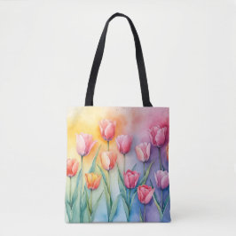 Pastel Blossom Tulips Tote Bag Tasche
