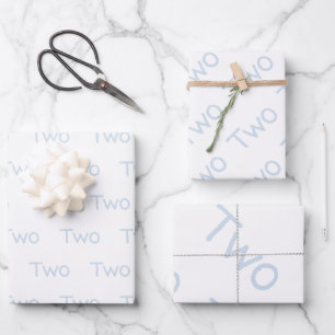 Pastel Blue 2 Jahre alt  Geschenkpapier Set