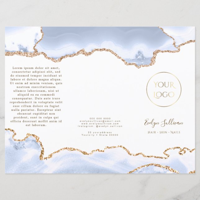 pastel blue agate brochure (Vorderseite)