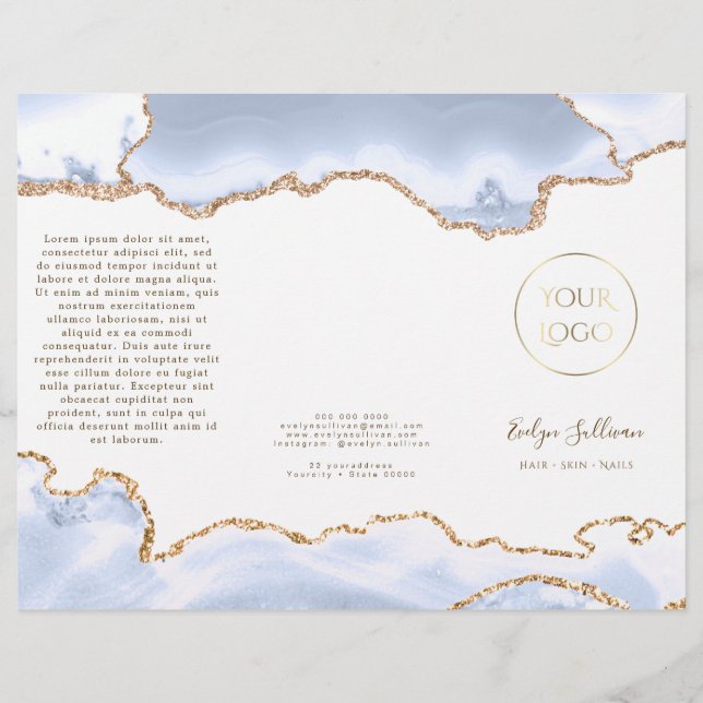 pastel blue agate brochure (Vorderseite)