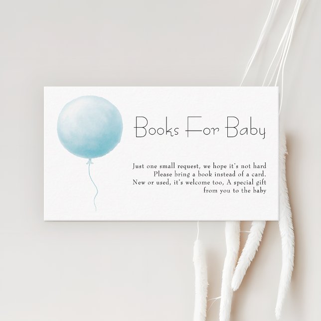 Pastel Blue Balloon Boy Baby Shower Books Request Begleitkarte (Von Creator hochgeladen)