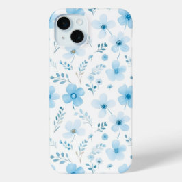 Pastel Blue Boho Blumenmuster-Blume Case-Mate iPhone Hülle