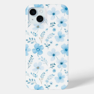 Pastel Blue Boho Blumenmuster-Blume Case-Mate iPhone Hülle