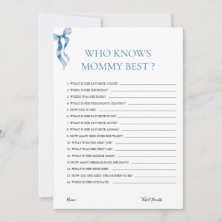 Pastel Blue Bow, der Mommy Best Baby Shower kennt Einladung