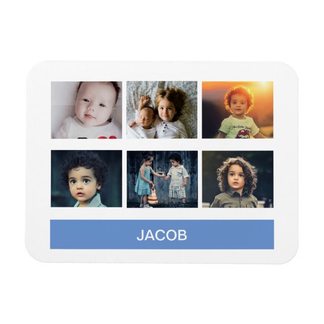 Pastel Blue Custom Foto - Personalisiert Magnet (Horizontal)