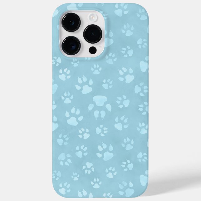 PASTEL BLUE DOG PAWS Case-Mate iPhone 14 PRO MAX HÜLLE (Rückseite)