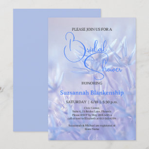 Pastel Blue Floral Background Brautparty Einladung