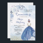Pastel Blue Flowers Quinceañera Einladung<br><div class="desc">Pastel Blue Flowers Quinceañera Einladung Mis Quince Anos,  15.</div>