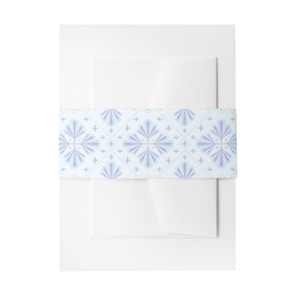 Pastel Blue Geometric Floral Repeat Pattern Einladungsbanderole