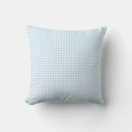 Pastel Blue Gingham Karo Throw Kissen