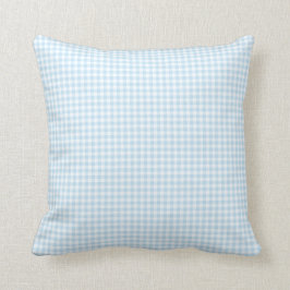 Pastel Blue Gingham Karo Throw Kissen