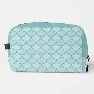 PASTEL BLUE GLITZER SEHEN MERMAID SCALE PATTERIEN WASCHBEUTEL