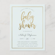 Pastel Blue & Gold Typografie Kinderdusche