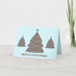 Pastel Blue Gray Weihnachtsbaum Weihnachtskarte Feiertagskarte