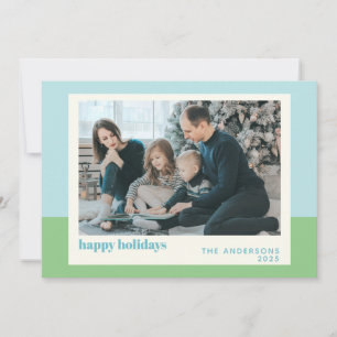 Pastel Blue Green Color Block Carte photo de vacan